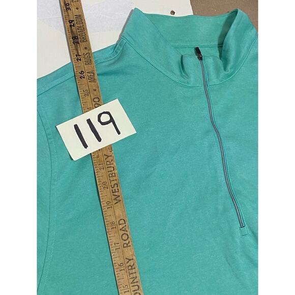 Donald Ross Sweater Mens LARGE Green Quarter Zip Performance Pullover Golf Logo - Picture 3 of 8